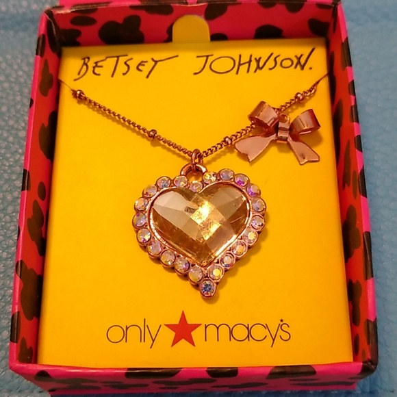 Betsey Johnson Jewelry - Betsey Johnson Rose Gold Crystal Heart Necklace